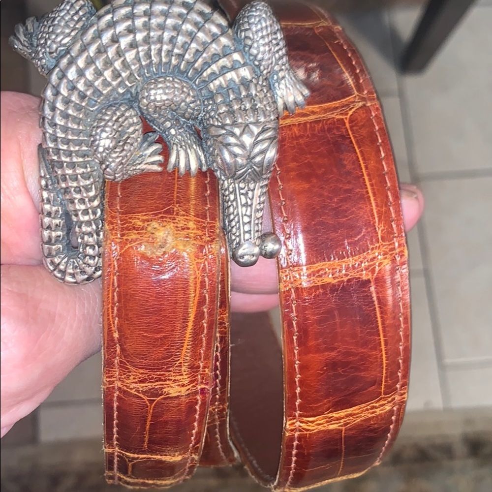Kieselstein-cord Original silver &crocodile belt